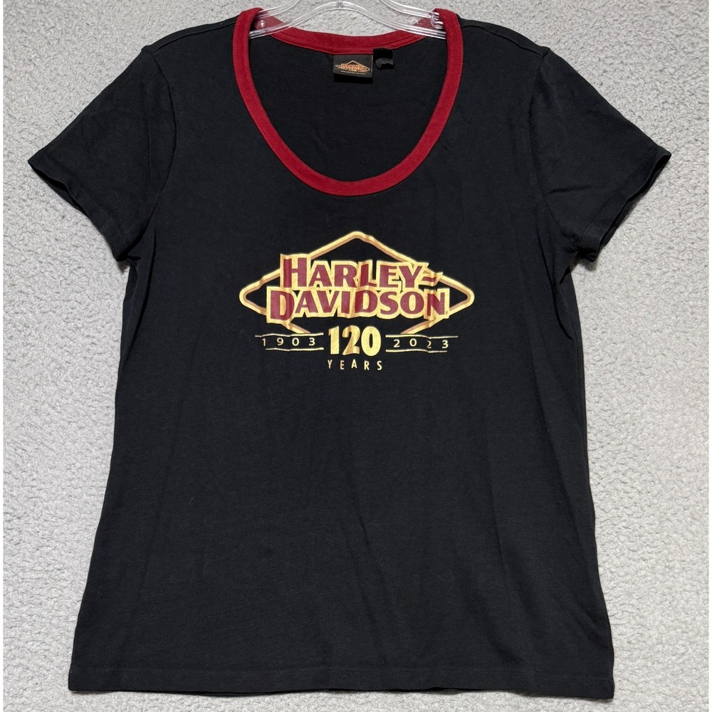 Harley Davidson Womens Size M 120th Anniversary Speedbird Top Tee T-Shirt